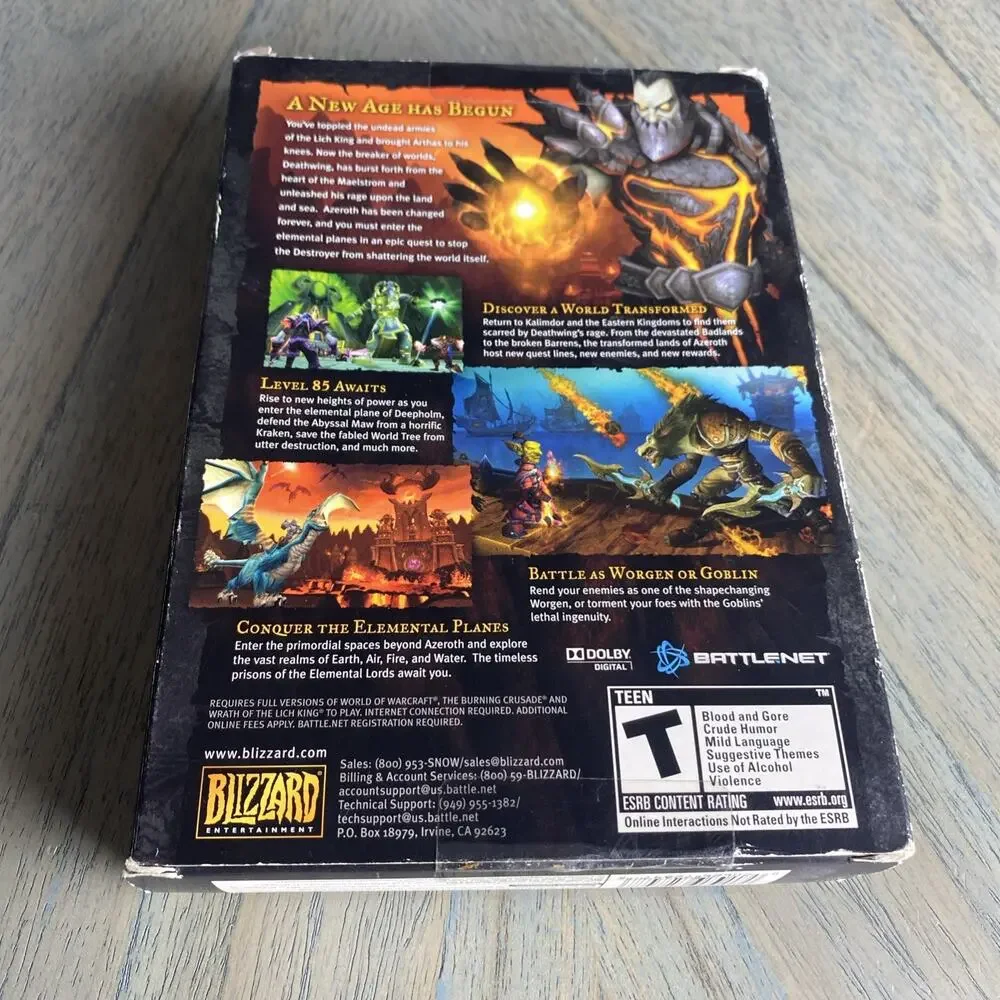World of Warcraft Cataclysm PC Mac Game DVD -ROM Expansion Set 2010